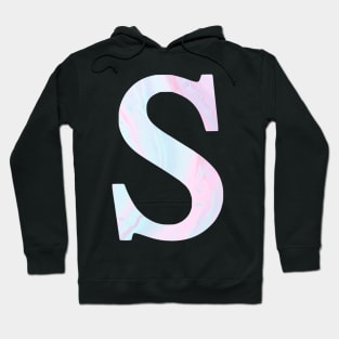 The Letter S Blue and Pink Marble Hoodie